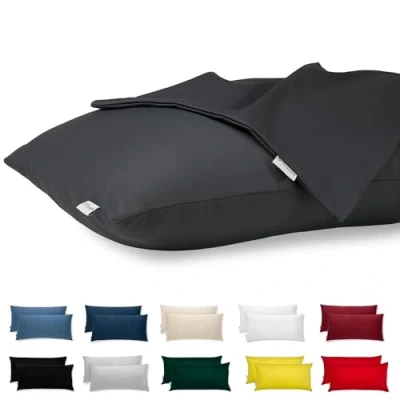 Obrázek povlak na polštář 40 x 80 bavlna Premium Satin sada 2 ks dekorace postel/pohovku látka super měkký odolný, hypoalergenní proti roztočům, se zakrytým