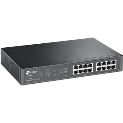 Obrázek TP Link TL SG1016PE 16portový gigabitový Easy Smart Switch s 8portovým PoE+, až 30 W na port a 150 celkem, stíněné porty RJ 45, 802.3af/at, Plug and Play, ventilátorem