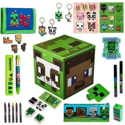 Obrázek Minecraft Adventní kalendář 2024 děti 24 překvapení, psací potřeby, hračka pro (zelené kostky)