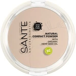 Obrázek SANTE Naturkosmetik Natural Compact Powder 02 neutrálně béžová, ideální pro světlé až střední tóny pleti, matovaný a fixovaný, dlouhotrvající, přirozený lesk, s bio konopným olejem, veganský, 9 g