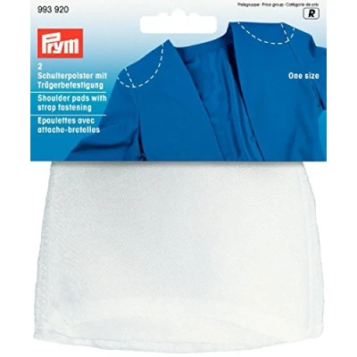 Obrázek Prym bílá 993920 ramenní vycpávky Upevnění na ramínka PA, Charmeuse, one Size 115 x 125 10 mm, 2 kusy