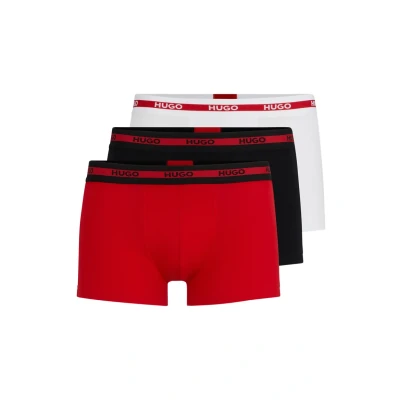 Obrázek HUGO Trunk Triplet 3 PACK Boxerky, Muži, Velikost: Large, Bright red