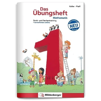 Obrázek Das Übungsheft Mathematik 1: Denk und Rechentraining Lernheft für 1. Klasse Mathe, Rechenübungen die Grundschule, inkl. Lösungsheft Sticker