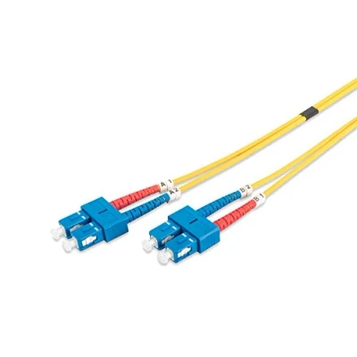 Obrázek DIGITUS DK 2922 02 optický kabel OS2 2 m SC na Duplex LWL 1/10 Gbit/s SM Singlemode LAN typ vlákna: 9/125 µ žlutý (žlutý)