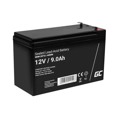 Obrázek Green Cell AGM 12 V 9 Ah akumulátor VRLA olověná baterie náhradní odolný proti cyklům Unbemann UPS záložní baterie, AGM06