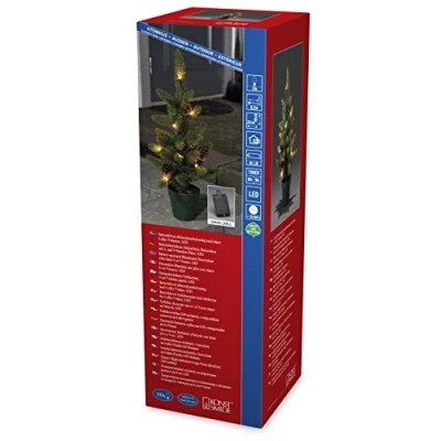 Obrázek Konstsmide 3780 100 LED vánoční stromek s jedlovými šiškami a květináčem / pro venkovní použití (IP44) Provoz na baterie: 4 x AA 1,5 V (bez něj) časovačem 6 h 9 10 teple bílých diod