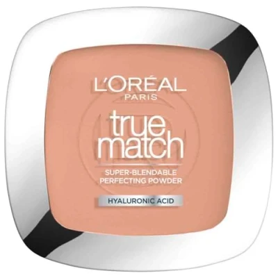 Obrázek L&#039;Oréal Paris Práškový make up, zmatňující kompaktní pudr s LSF 8, vč. zrcadla a houbičky, True Match, č. 4.N, 9 g