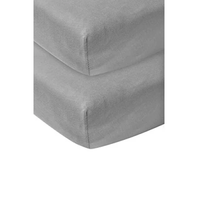 Obrázek Meyco 563204 Žerzejové napínací prostěradlo, balení po 2 kusech, 40 x 80/90 cm (kolébka), 100 % bavlna tmavě šedá