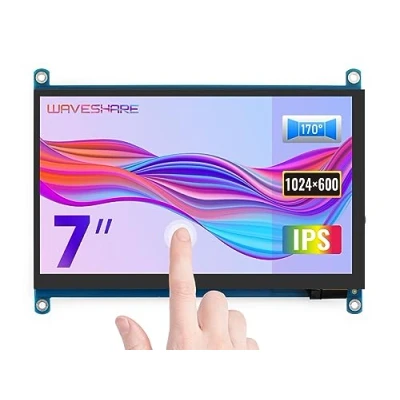 Obrázek Waveshare 7palcový displej kapacitní dotyková obrazovka HDMI LCD (H) 1024 x 600 Resolution IPS Monitor Supports All Raspberry Pi/Jetson Nano/Windows 10/8.1/8/7 PC/Game Console 7&quot; Mini