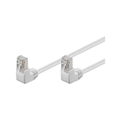 Obrázek Goobay 94178 CAT.5e F/UTP Patch Kabel 90 nach oben gewinkelt, gerade / gewinkeltes Netzwerkkabel, doppelt geschirmt, 1 Meter, weiß