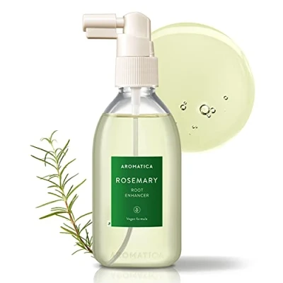 Obrázek AROMATICA Zesilovač kořenů rozmarýnu 3,38 oz / 100 ml pečující sprej na pokožku hlavy s éterickými oleji urychluje růst vlasů zmírňuje svědění bez sulfátů, silikonu a parabenů