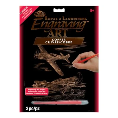 Obrázek Royal &amp; Langnickel COPF25 Engraving druh/Vyškrabávací obrázky v mědi DIN A4 letadla druhé světové války