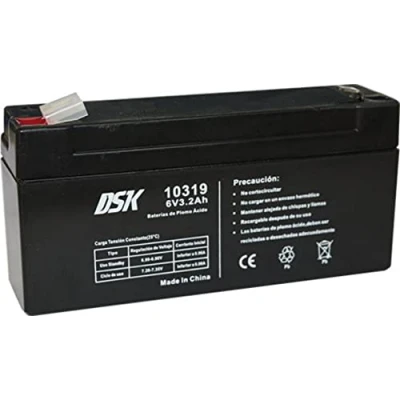 Obrázek DSK 10319 Versiegelte wiederaufladbare AGM Bleibatterie 6V mit 3,2Ah. Ideal für Auto und Elektromotorräder Kinder, Motorroller, USV Systeme, Sicherheits Kommunikationssysteme…