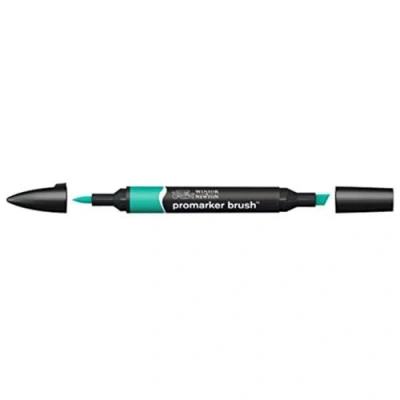 Obrázek Winsor &amp; Newton 0204377 BrushMarker (pro kresby, kaligrafii, design a rozložení, kreslení bez šmouh s klínem špičkou štětce) oceán modrozelený