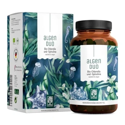 Obrázek NATURTREU® Bio Spirulina &amp; Chlorella Komplex Presslinge 6000 mg a v denní dávce 360 tablet laboratorně testované veganské