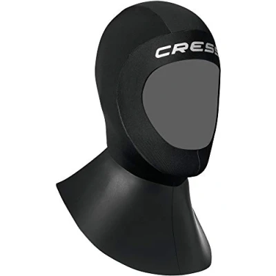Obrázek Cressi Bala Hood Man 5 mm neoprenový ponorný kryt s širokým, hladkým límcem, pro muže, černý, L/5 6 7