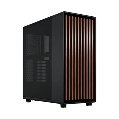 Obrázek Fractal Design North Charcoal Black Wood Walnut Front Mesh Side Panels Two 140mm Aspect PWM Fans Included Intuitive Interior Layout ATX Mid Tower PC Gaming Case