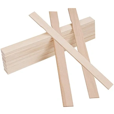 Obrázek Belle Vous Dřevěná špachtle pro ruční práce, míchací tyčinka barva (balení 25 ks) dřevěné tyče 30 x 2,4 cm čtvercové kutilské lišty míchání barev, silikon umělecké a