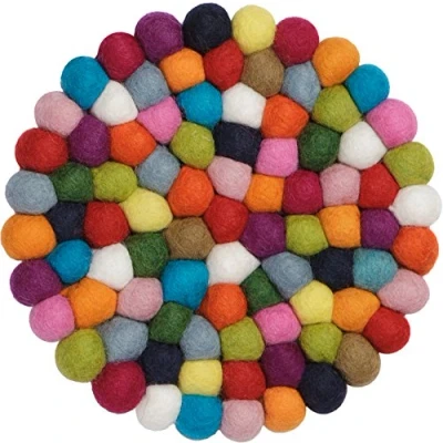 Obrázek myfelt Lotte podložka pod hrnec, střižní vlna, barevná, Ø 20 cm, odolná až do 300