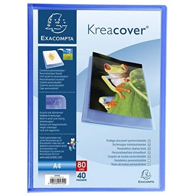Obrázek Exacompta 5742E Kreacover desky (z PP, DIN A4, 21 x 29,7 cm, se 40 pouzdry) 1 kus modrý