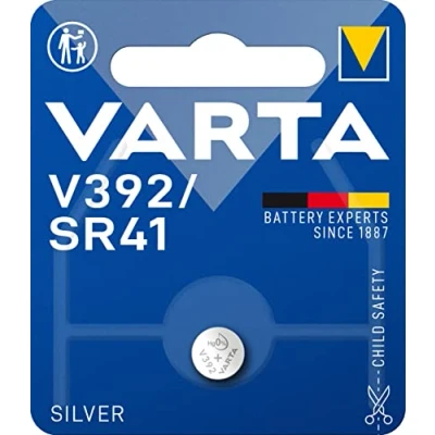 Obrázek VARTA Knoflíkové baterie V392/SR41, 1 kus, Silver Coin, 1,55 V, bezpečné balení pro malé elektronické přístroje hodinky, klíče od auta, dálkové ovládání, váhy