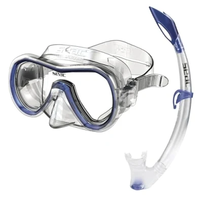Obrázek Seac Set Giglio MD Valve, Schnorchelset mit Maske und Schnorchel Wasserausblasventil für Kinder