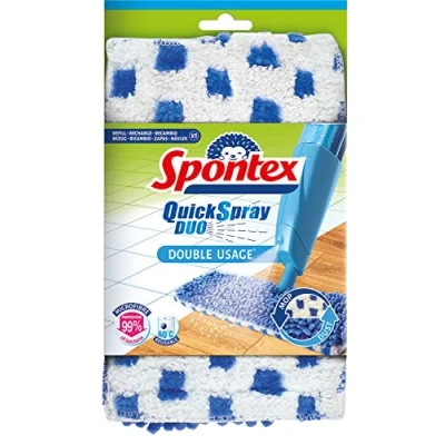 Obrázek Spontex Náhradní potahy z mikrovlákna Quick Spray Duo, ideální pro suché a vlhké čištění podlahy, 1x sada 2 ks