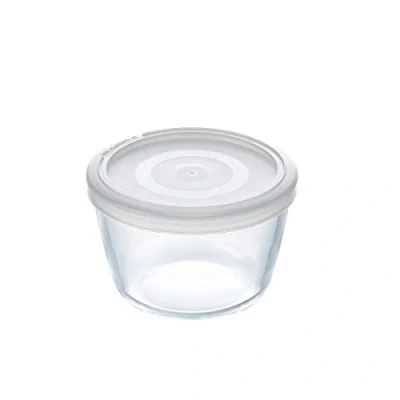 Obrázek Pyrex Kulatá nádoba Cook&amp;Freeze s víkem, 12 cm 0,6 l, extra silné borosilikátové sklo, odolné v troubě, průhledné,