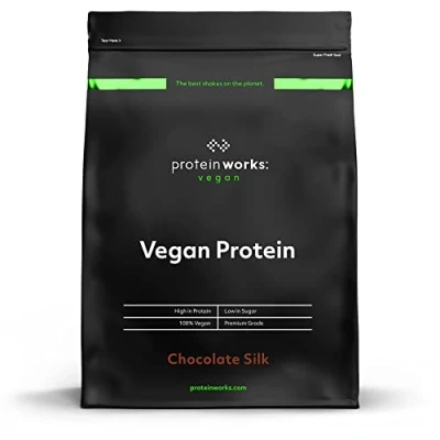 Obrázek protein Works Vegan prášek 25 g rostlinný Veganský proteinový 33 Servings Chocolate Silk 1 kg