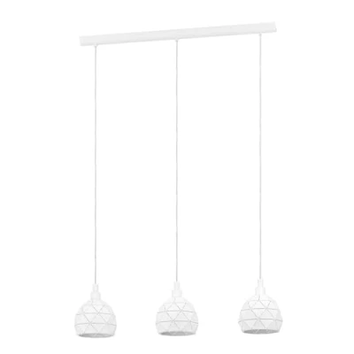 Obrázek EGLO Kyvadlová lampa Roccaforte, 3 žárovky závěsné svítidlo, závěsná z oceli, barva: bílá, objímka: E14