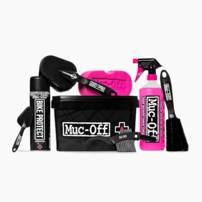 Obrázek Muc Off 8 v 1 čisticí sada na jízdní kolo skvělý dárek pro milovníky jízdních kol příslušenství k čištění s Bike Cleaner, Protect, čisticími kartáčky a houbičkou úložném kbelíku