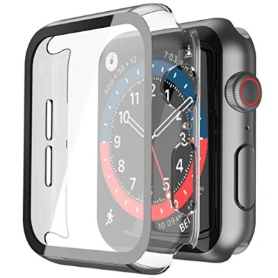 Obrázek Misxi Transparentní tvrdé pouzdro SE skleněnou ochranou displeje kompatibilní s Apple Watch Series 2 (2024) / SE/Series 6 série 5 4 40 mm, kusy