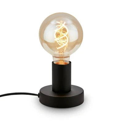 Obrázek BRILONER lampa na noční stolek Retro s kabelovým spínačem, objímka E27, max. 10 W, stolní vintage, lampa, psací stůl, do kanceláře, lampička čtení postele,