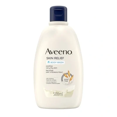 Obrázek Aveeno Skin Relief Feuchtigkeitsspendendes Duschgel (500ml) parfümfreie Pflegedusche für sehr trockene und empfindliche Haut mit beruhigendem Hafer