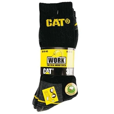 Obrázek Caterpillar pánské ponožky Real Work na kuchyňskou ponožky, balení 3 ks, vel. 46/50, Černá