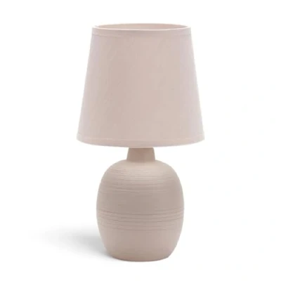 Obrázek Tischlampe Keramik Tischleuchte Lampe für Nachttisch Beistelltisch Nachttischlampe Stoffschirm E14 Vintage Retro
