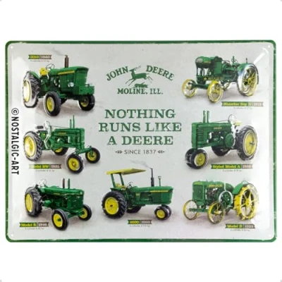 Obrázek Nostalgic Art Retro plechová cedule, 30 x 40 cm, John Deere model Chart nápad na dárek pro fanoušky traktoru, z kovu, vintage design