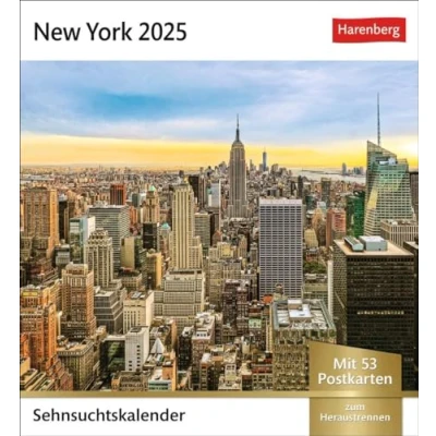 Obrázek New York Sehnsuchtskalender 2025 Wochenkalender mit 53 Postkarten: Der Big Apple in einem Foto Kalender für den Tisch. Aufstellkalender ... zum Aufhängen (Sehnsuchtskalender Harenberg)