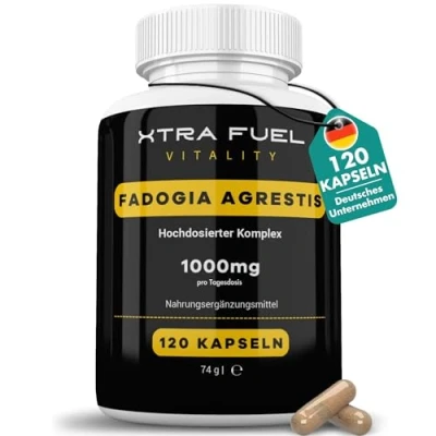 Obrázek Fadogia Agrestis 1000 mg denní dávka 120 kapslí (ve vysokých dávkách) přírodní extrakt (formule 10:1) oblíbený u sportovců a aktivních lidí veganský laboratorní test