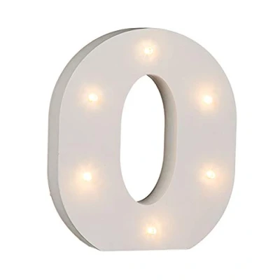 Obrázek Out of the Blue 57/6088 dřevěné písmeno &quot;O&quot; osvětlené 6 LED světly, provoz na baterie, cca 16 cm