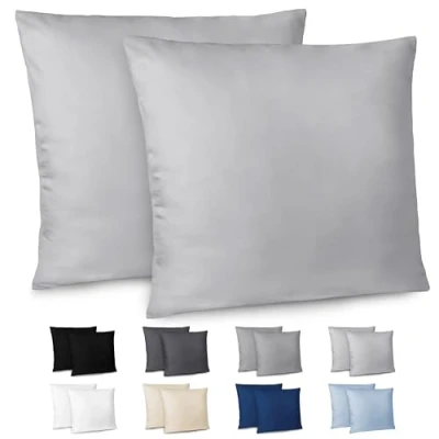 Obrázek Dreamzie povlak na polštář 65x65 sada 2 ks šedý se zipem z mikrovlákna měkký, cm Pillow Cover
