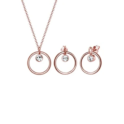 Obrázek Elli Sada šperků Kruh Geo Swarovski® krystaly stříbro 925 Tondo, Stříbro, Křišťál