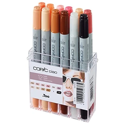Obrázek COPIC Ciao 12dílná sada popisovačů &quot;barvy portů&quot;, univerzální popisovač rozvržení, v praktickém akrylovém displeji pro uložení a snadné vyjmutí