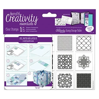 Obrázek Kreativität Essentials A6 CLEAR STAMP set moroccan Fliesen, schwarz, 19,5 x 16,3 0,45 cm