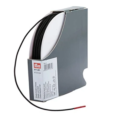 Obrázek Prym Elastická šňůrka, 2,5 mm, 50 m, černá, 60% ED 40% PES, Ø