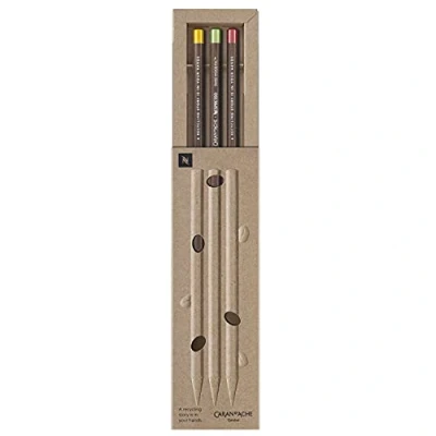 Obrázek Caran d&#039;Ache Swiss Wood Set Nespresso 3 Graphitstifte FSC Holz Metallicfarben Größe: ca. 16cm, 0348.100, Mehrfarbig