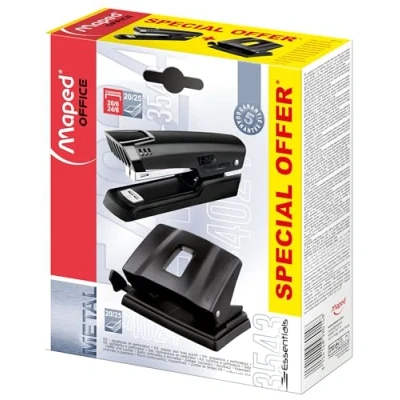 Obrázek Maped Sada sešívaček a děrovaček 898014 Essentials, černá