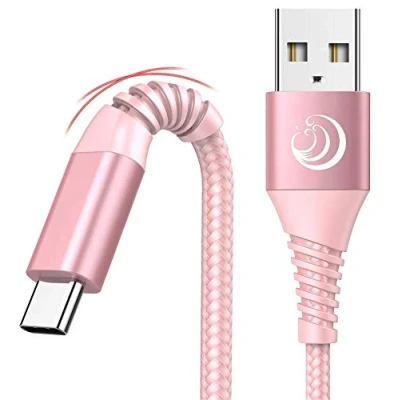 Obrázek Aioneus USB C kabel, [2 kusy 2 m ] 3A rychlonabíjecí kabel Nylon nabíjecí Fast typ pro Samsung Galaxy S23 S22 S21 S20 S10, A51 A50 A53 A70 A71 A20E, Google