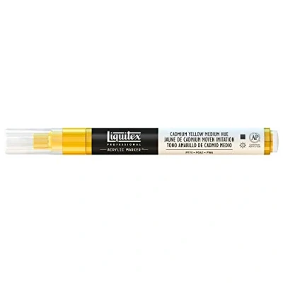 Obrázek Liquitex 4620830 Profesionální popisovač barev, akrylový s vysoce pigmentovanou akrylovou barvou na bázi vody pro vnitřní a venkovní použití, jemná špička kadmiově žlutý střední barevný