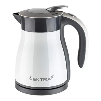 Obrázek Vektra VEK 1201W vakuově izolovaná rychlovarná konvice 1,2 l ušlechtilá ocel dvouplášťová EU zástrčka, termoska 2v1 funkce udržování teploty bez BPA obsahu bezdrátové bezpečnostní zamykání